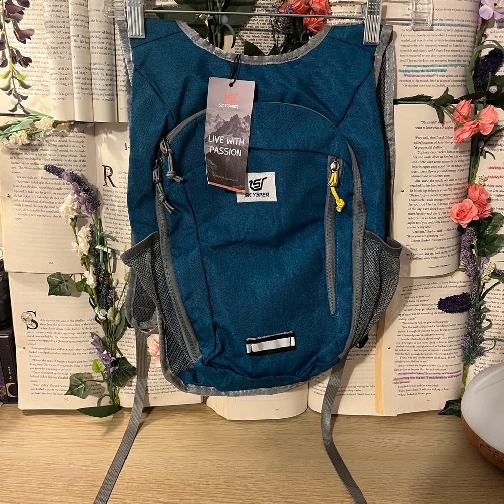 Stylish Teal and Gray Backpack by